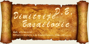 Dimitrije Basailović vizit kartica
